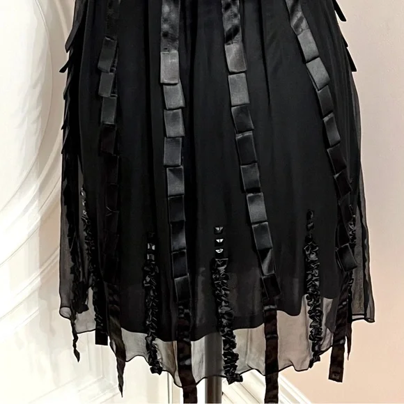 NWT Sue Wong Embellished Silk Blend Ribbon Dress - Picture 4 of 6